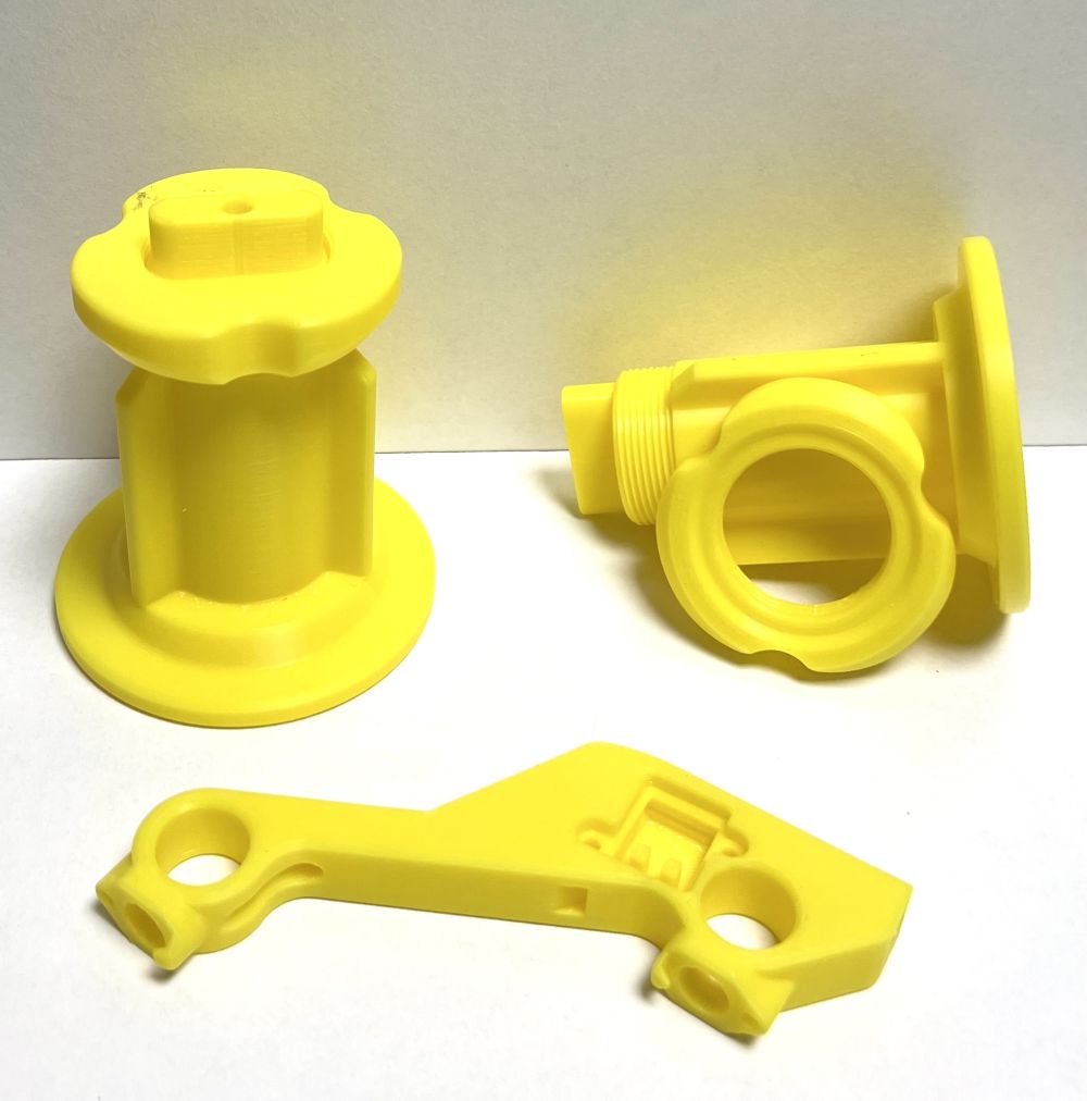 Gelbe 3D Druck Teile